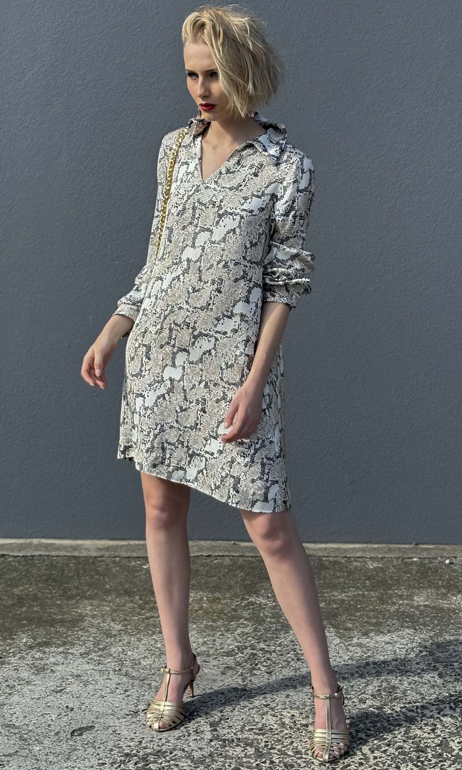 hoss Gala Dress - Silk Python