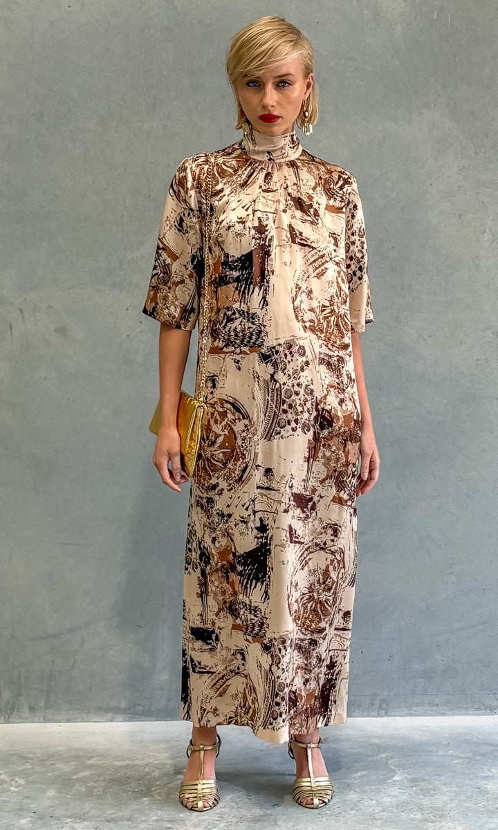 hoss Margot Silk Maxi Dress - Vintage Golds