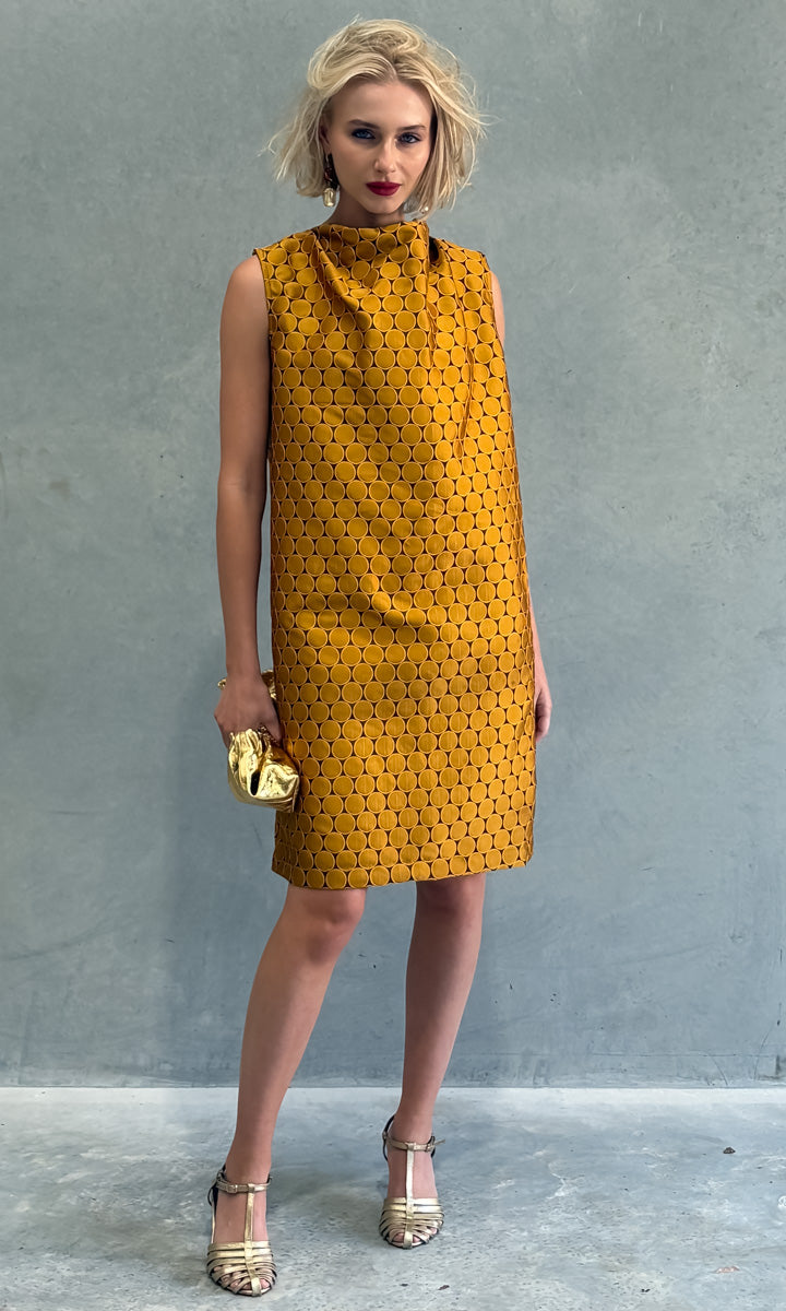 Hoss  Dark Mustard Disc Dress