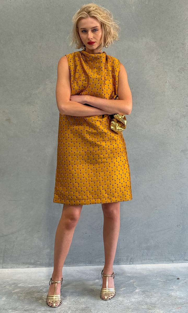 Hoss  Dark Mustard Disc Dress