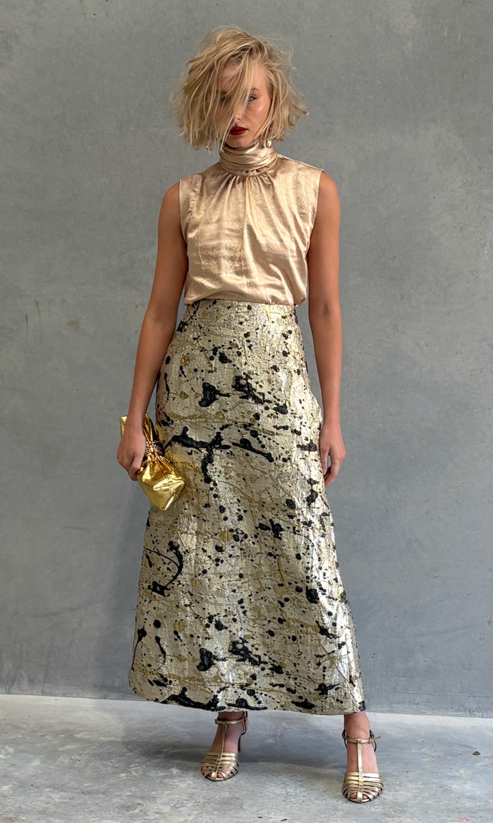 hoss Bronte Maxi Skirt - Dramatic Gold Black