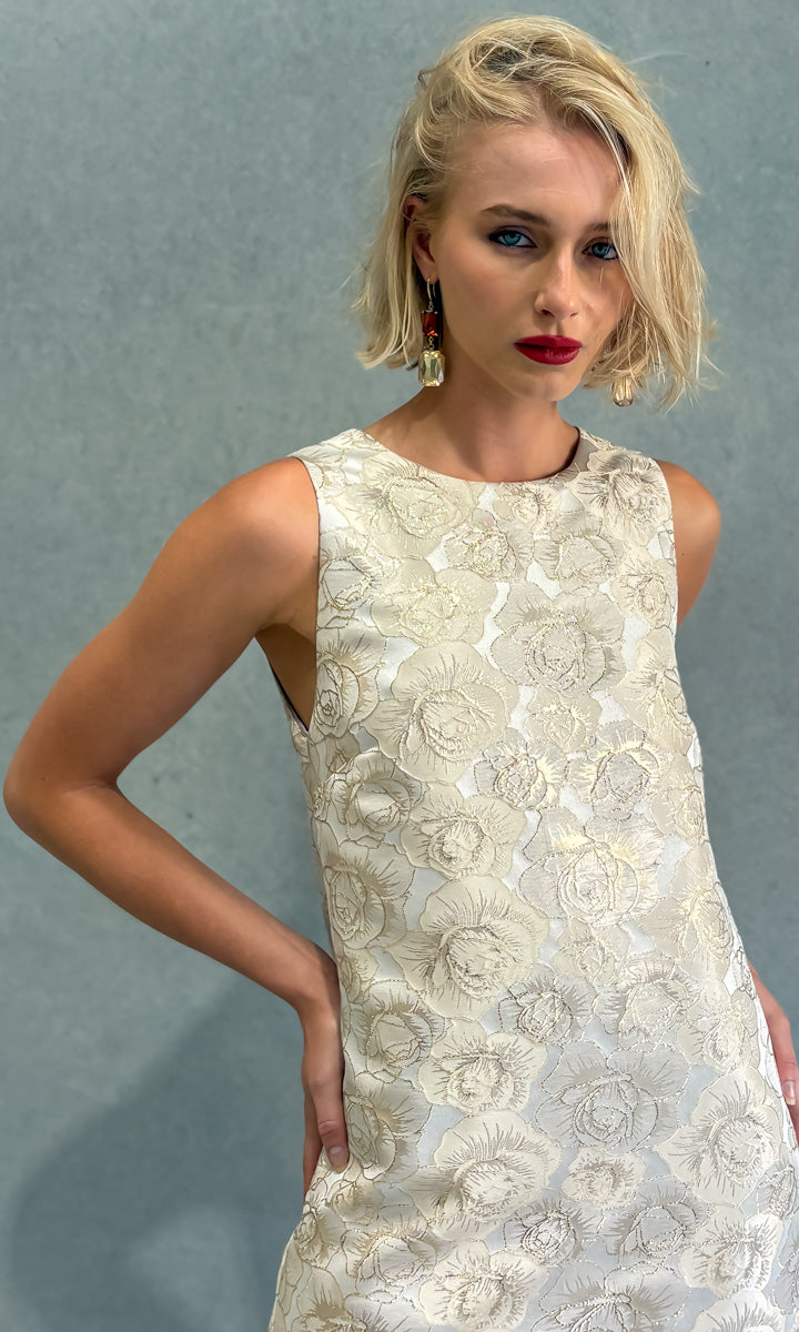HOSS Eloise Versailles Pale Gold Brocade Silk Maxi