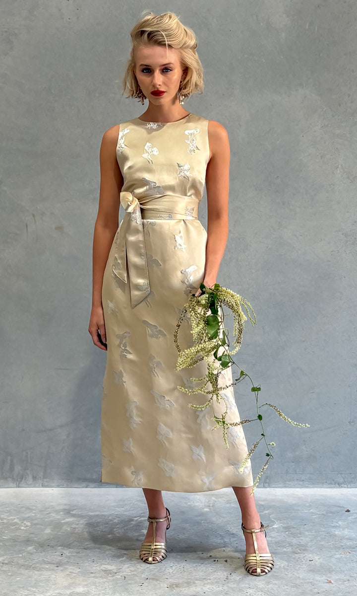 hoss Remember That Day Dress - Cream Silk Satin