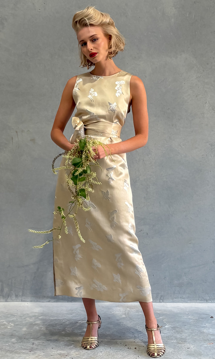 hoss Remember That Day Dress - Cream Silk Satin