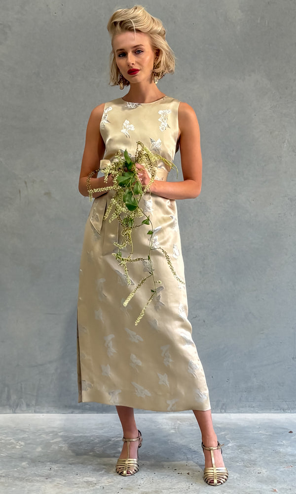 hoss Remember That Day Dress - Cream Silk Satin