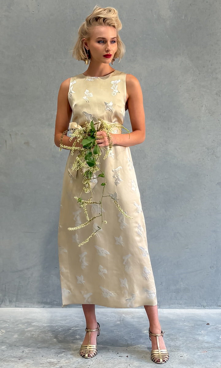 hoss Remember That Day Dress - Cream Silk Satin