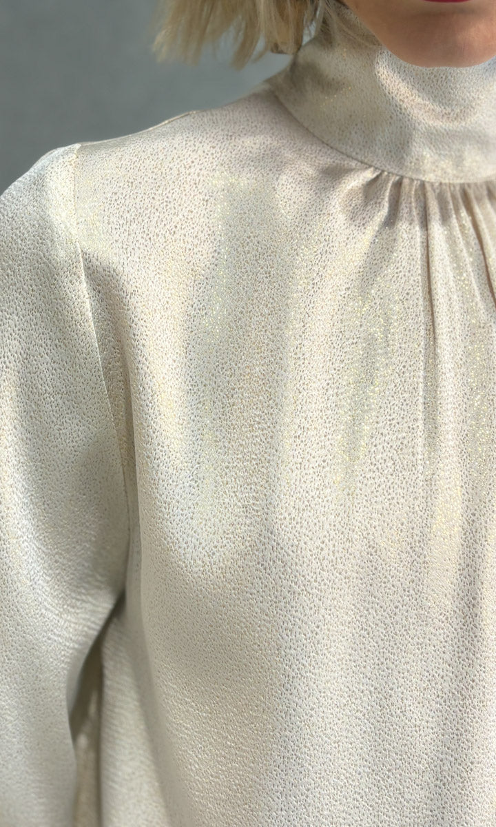 hoss Lucen Cream / Gold  Speckle  Silk Top