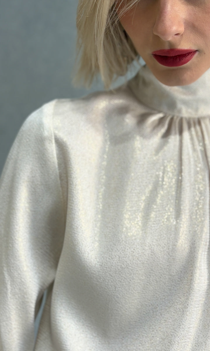 hoss Lucen Cream / Gold  Speckle  Silk Top