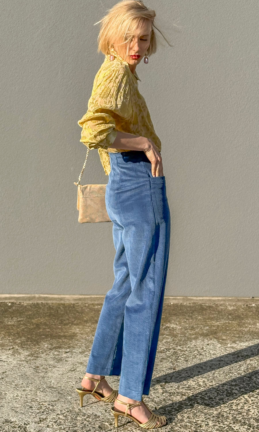 hoss Carter Cord Pants - Ocean Blue