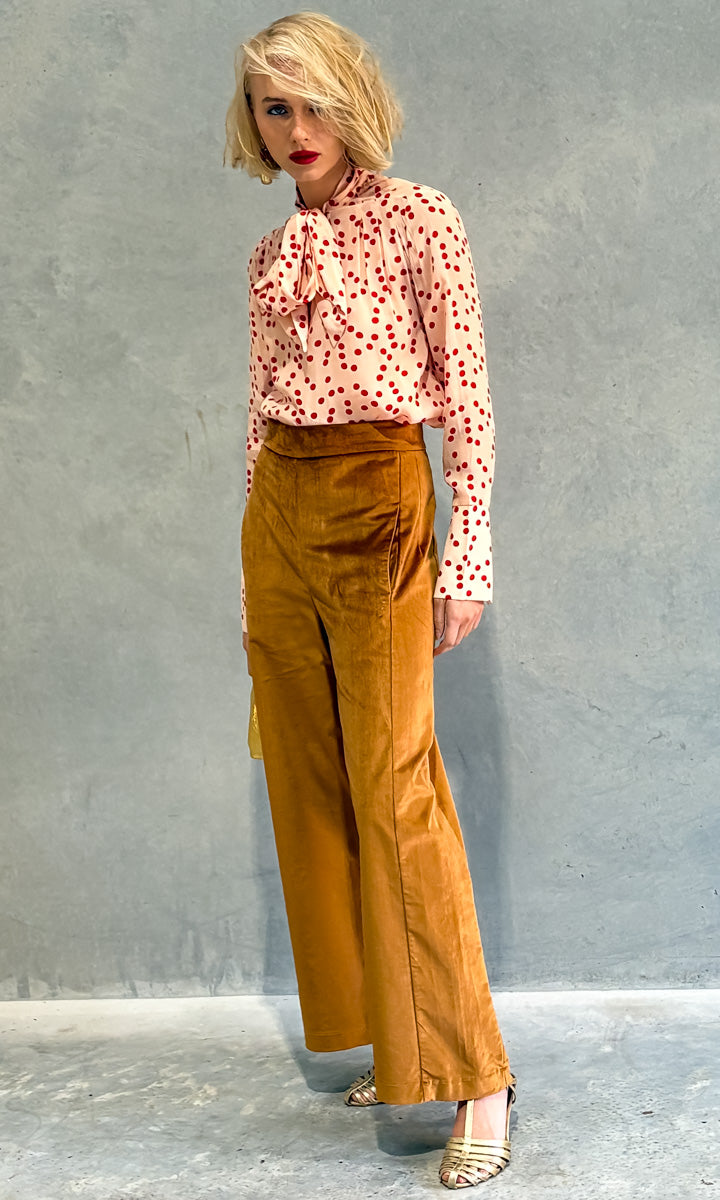 hoss Marianne Neck Tie Shirt - Pink/Red