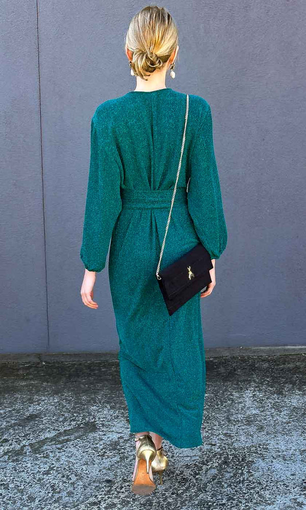 HOSS Glam Wrap Dress - Jade - hoss