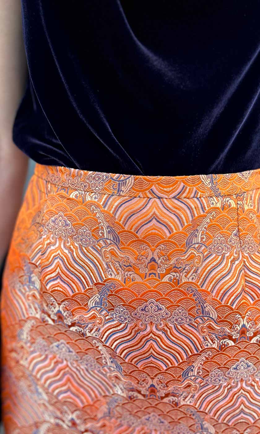 HOSS Silk Azlan Skirt - Mandarin