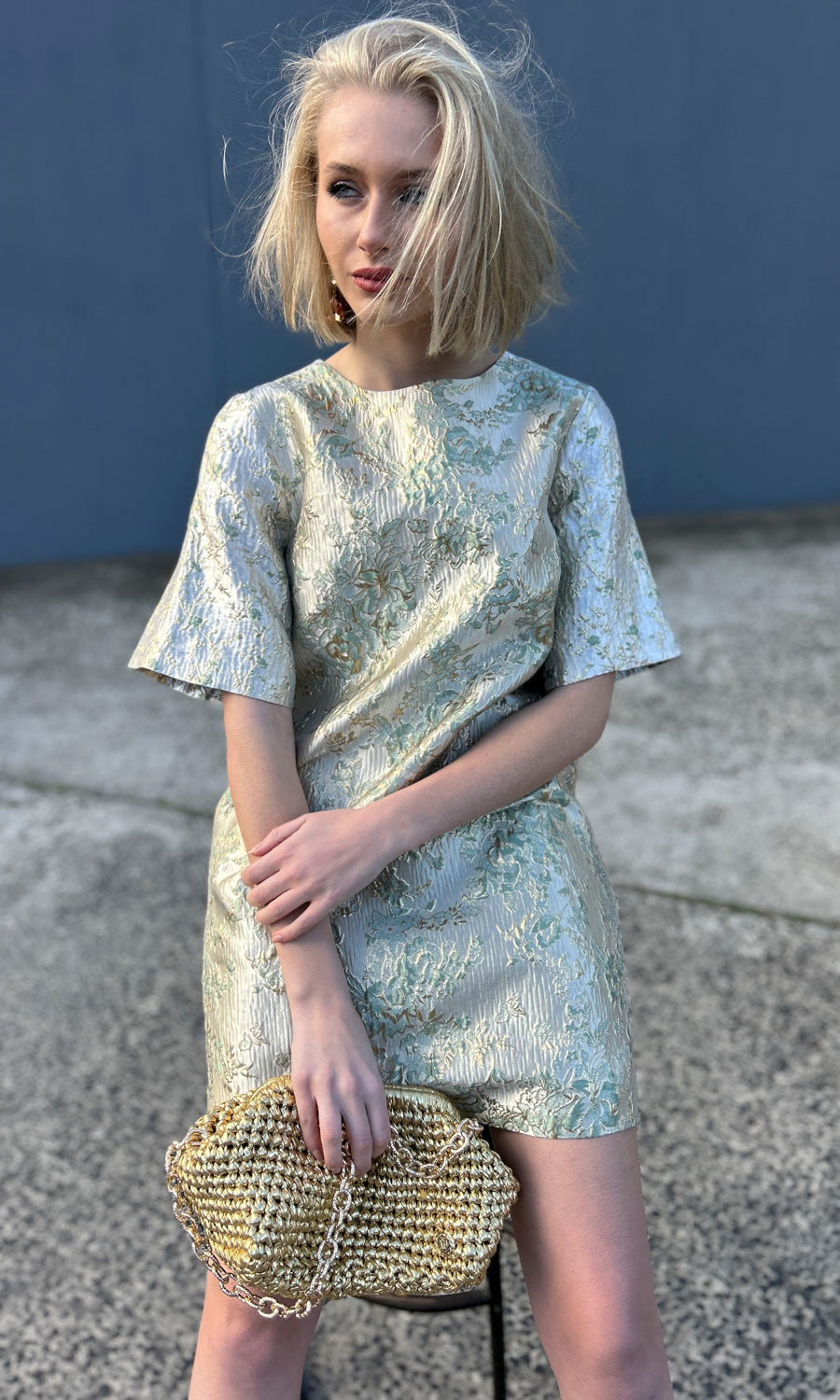 hoss Silk Brocade Mint Phillipa Dress - Limited edition hoss Silk Brocade Mint Phillipa Dress - Limited edition