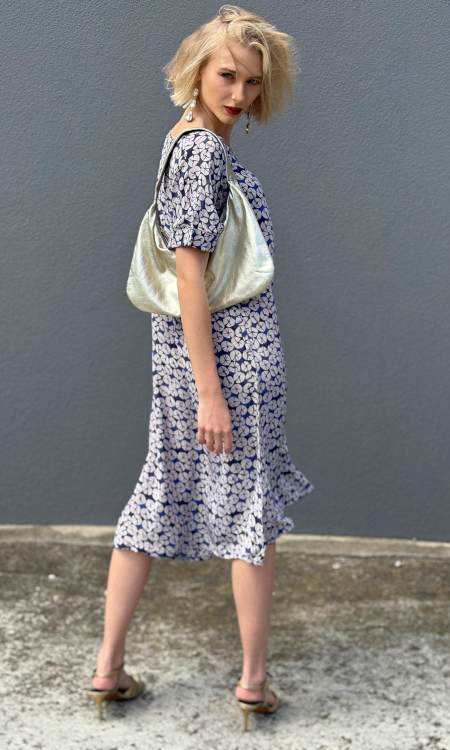 hoss NOBU V neck Shibori Dress