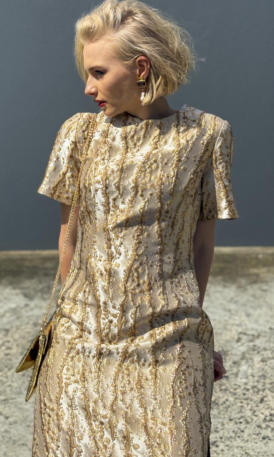 hoss Rimbaud Maxi - Gold Wheat Brocade