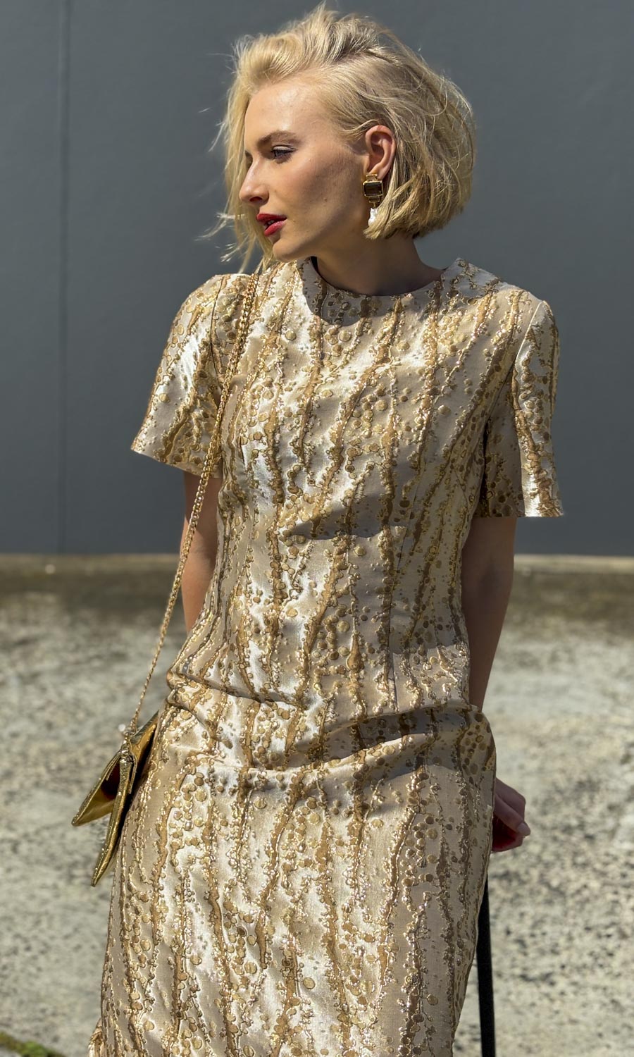 hoss Rimbaud Maxi - Gold Wheat Brocade