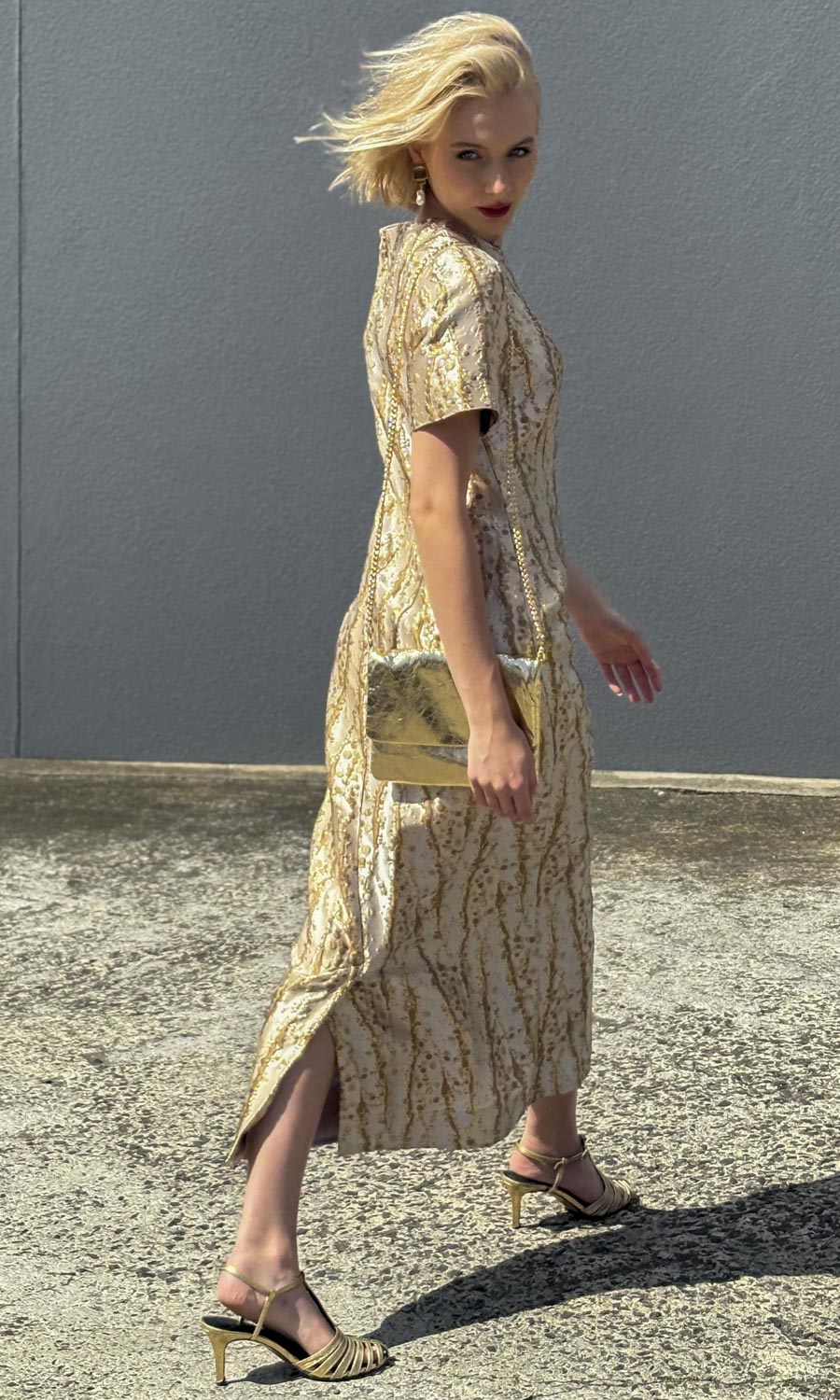 hoss Rimbaud Maxi - Gold Wheat Brocade