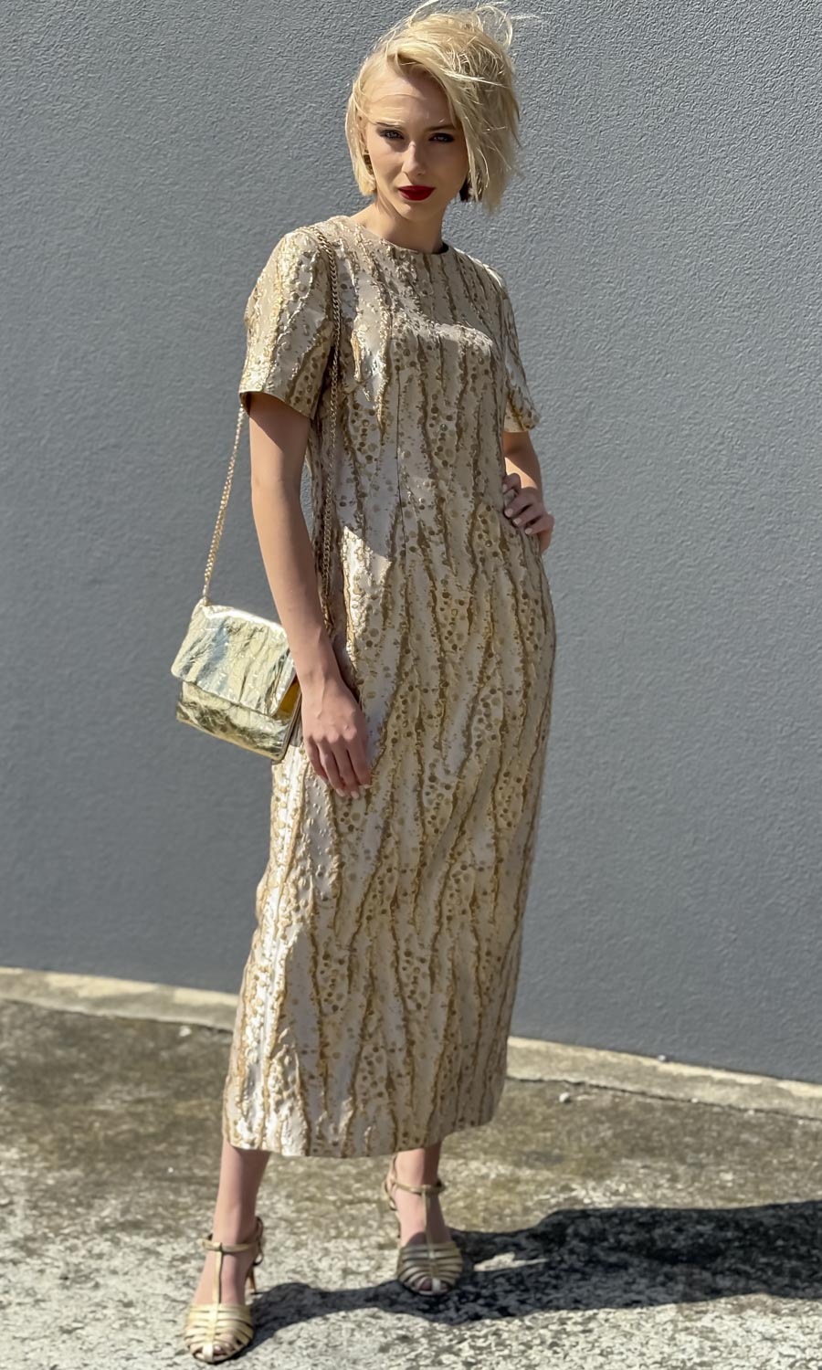 hoss Rimbaud Maxi - Gold Wheat Brocade