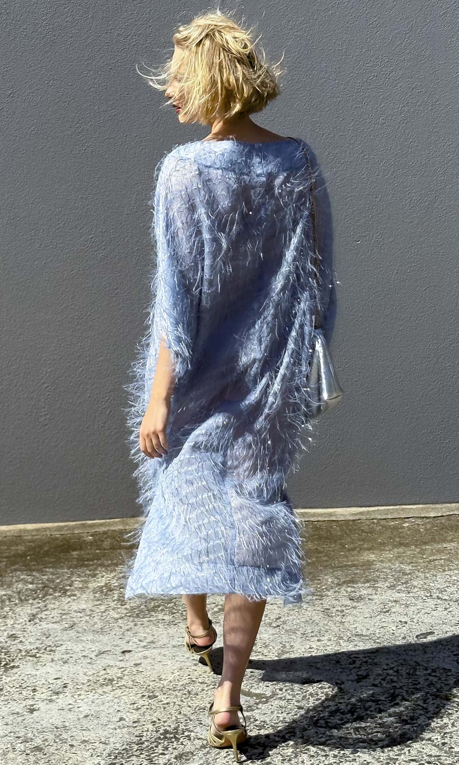 hoss Romulus Dress - Smokey Blue Fringe