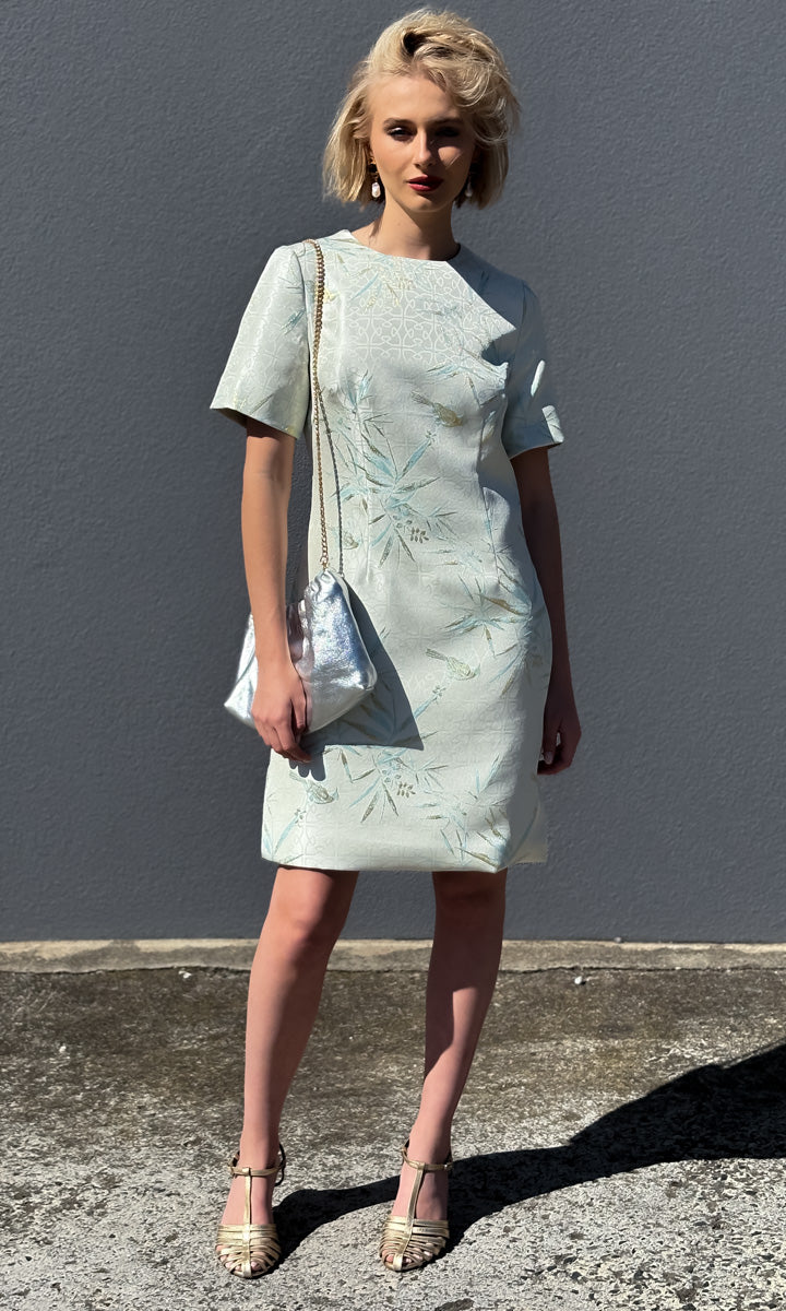 hoss Marcel Dress -  Powder Blue Silk