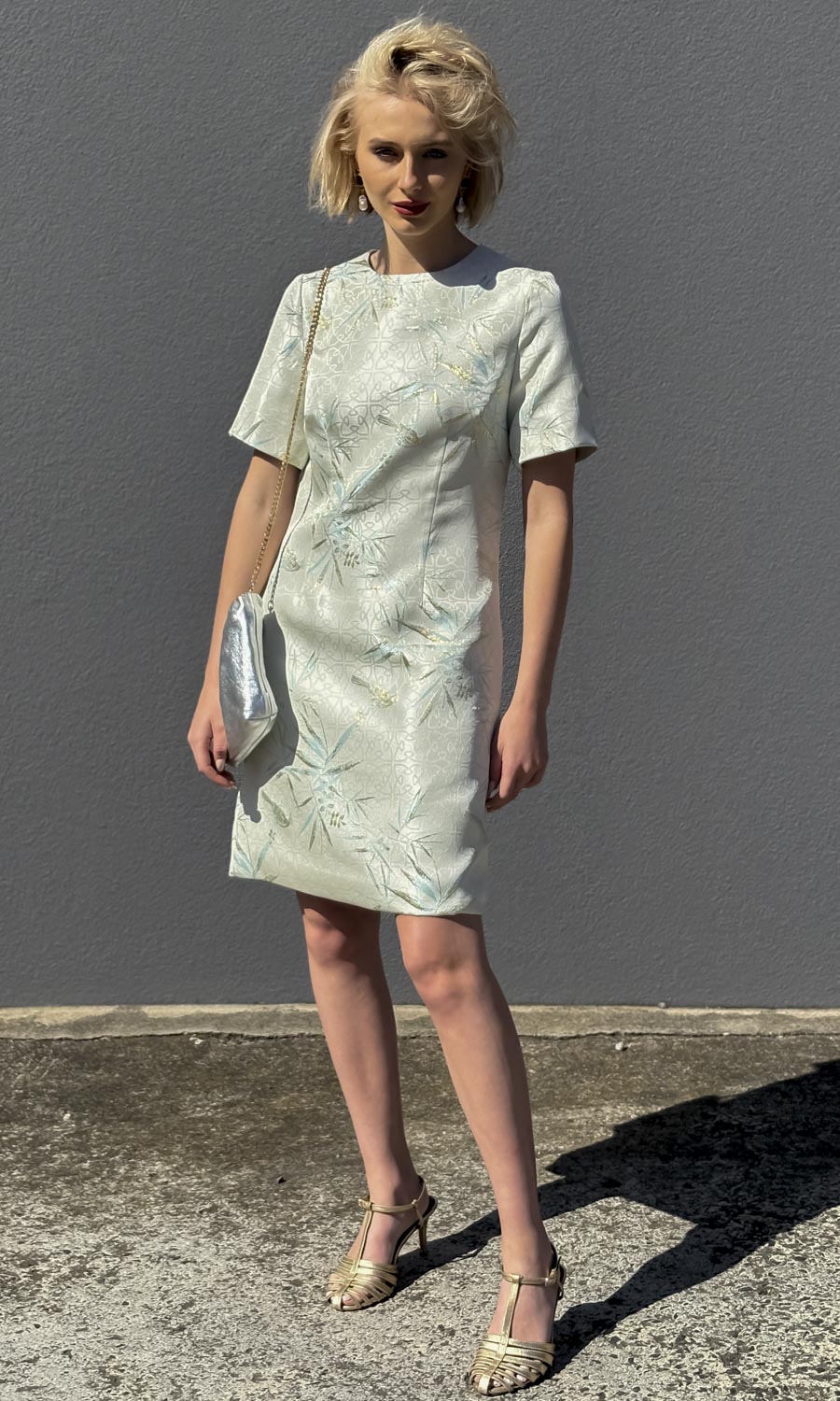 hoss Marcel Dress -  Powder Blue Silk
