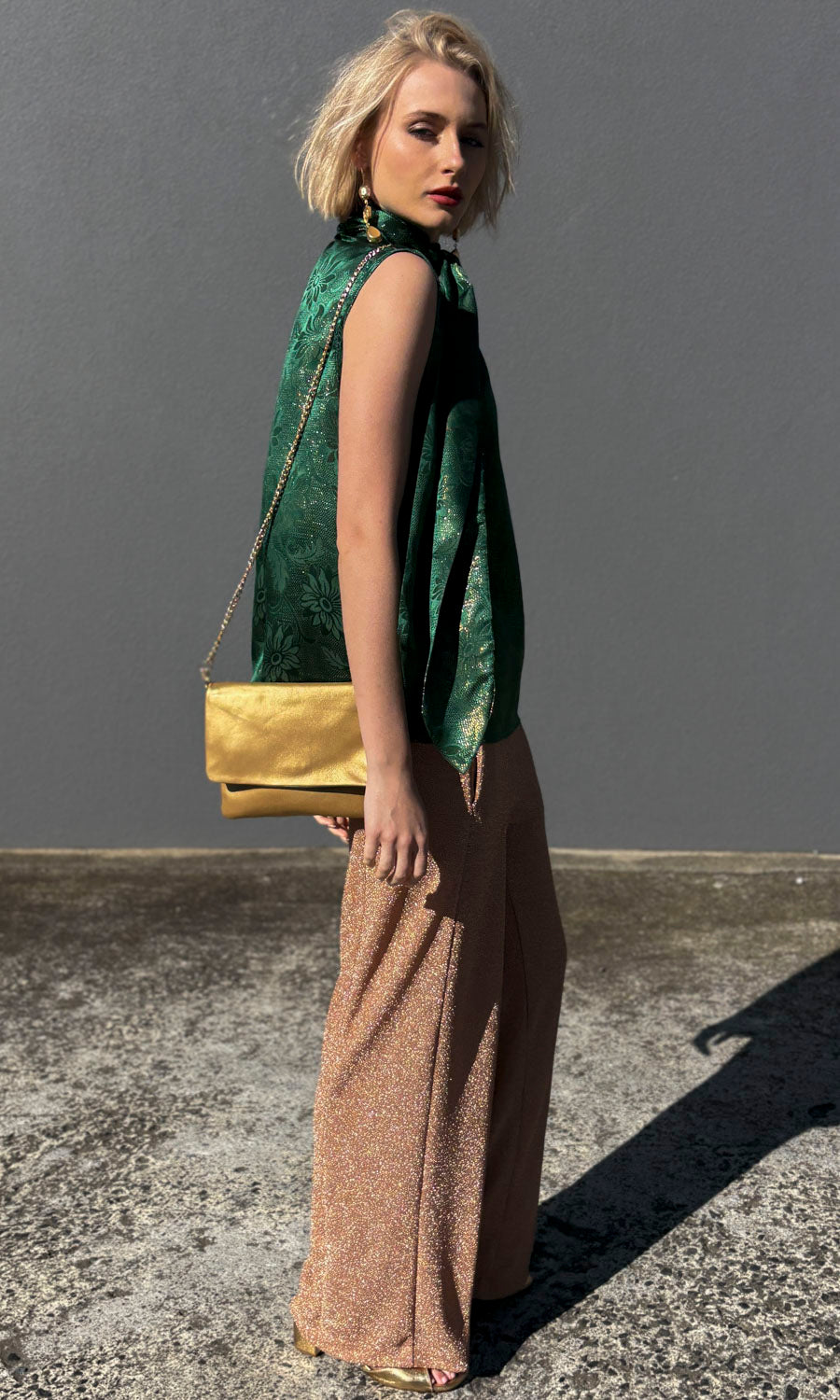 hoss Silk Mardi Top - Rich Emerald