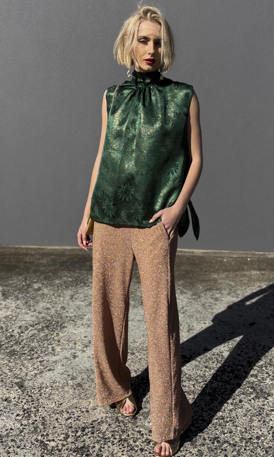 hoss Silk Mardi Top - Rich Emerald