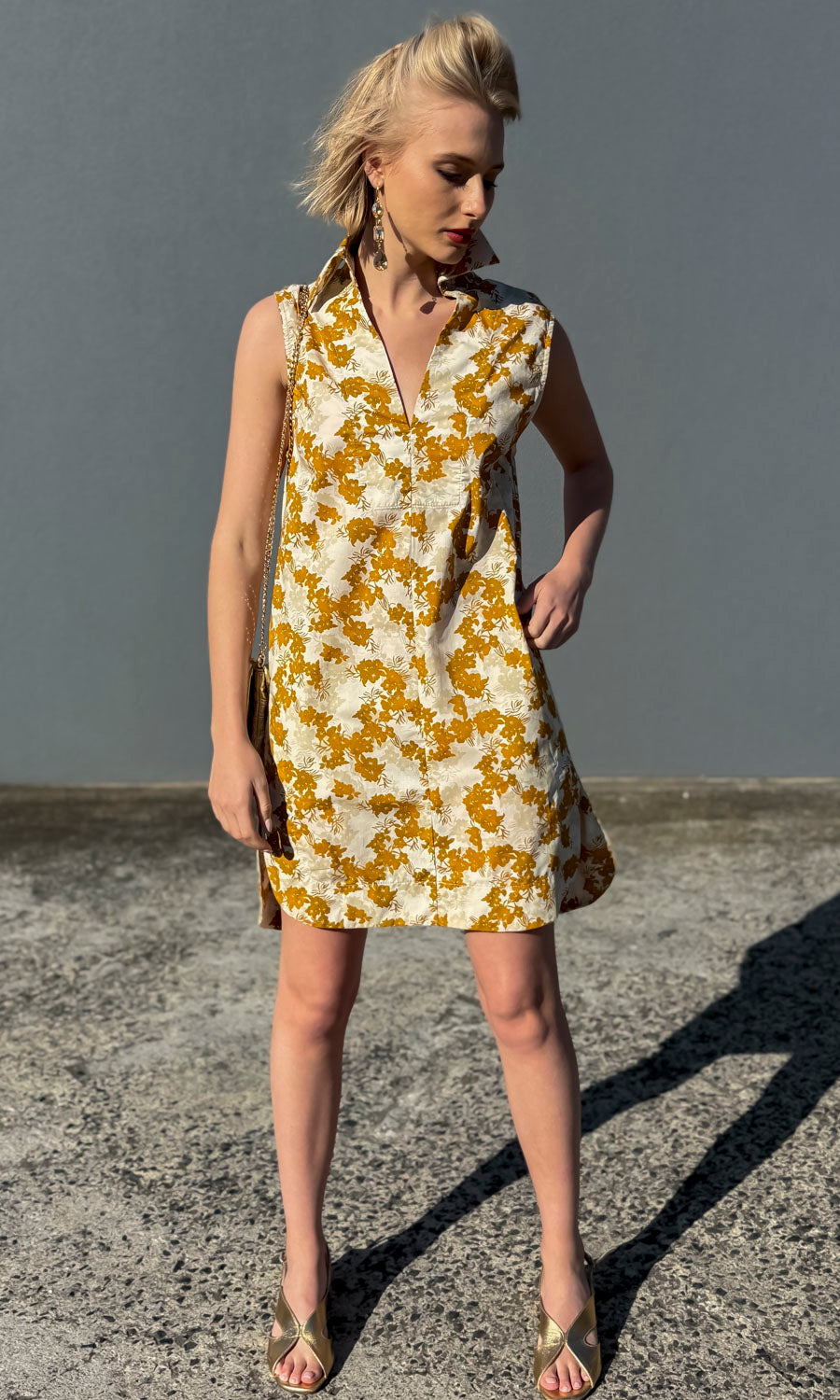 hoss Ginger Dress - Gold vine