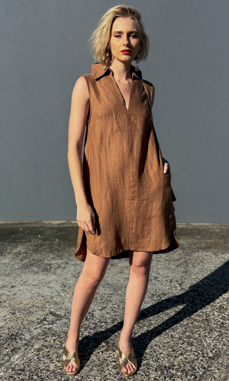 hoss Ginger Dress - Tobacco