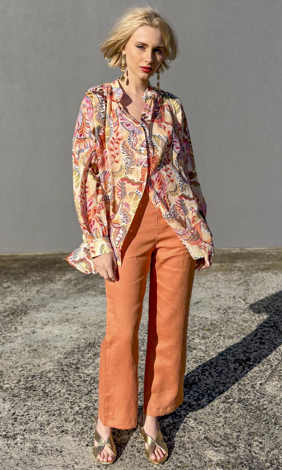 HOSS Blake Linen Trouser - Orange