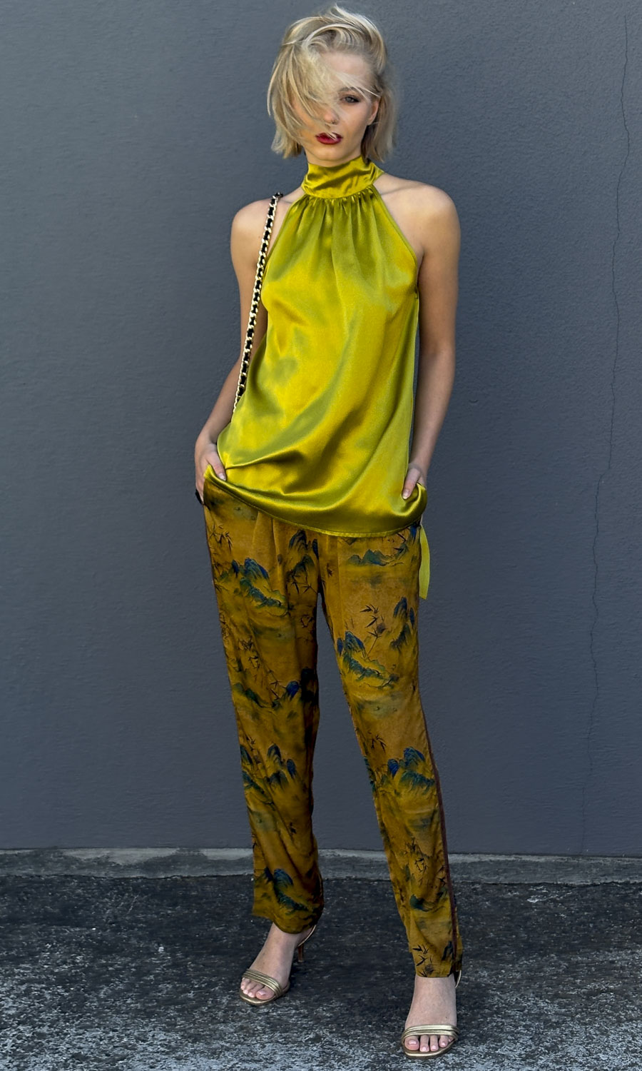 Hoss Jessica Scarf Tie Halter - Galliano Gold