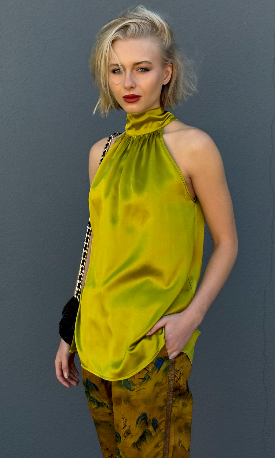 Hoss Jessica Scarf Tie Halter - Galliano Gold