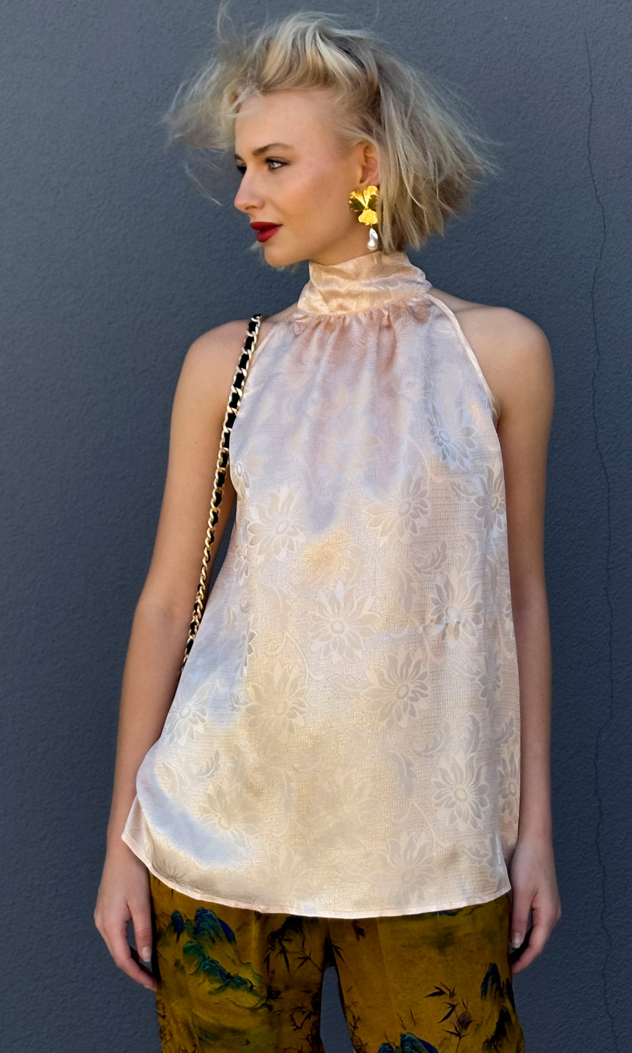 Hoss Jessica Scarf Tie Halter - Powder Blush