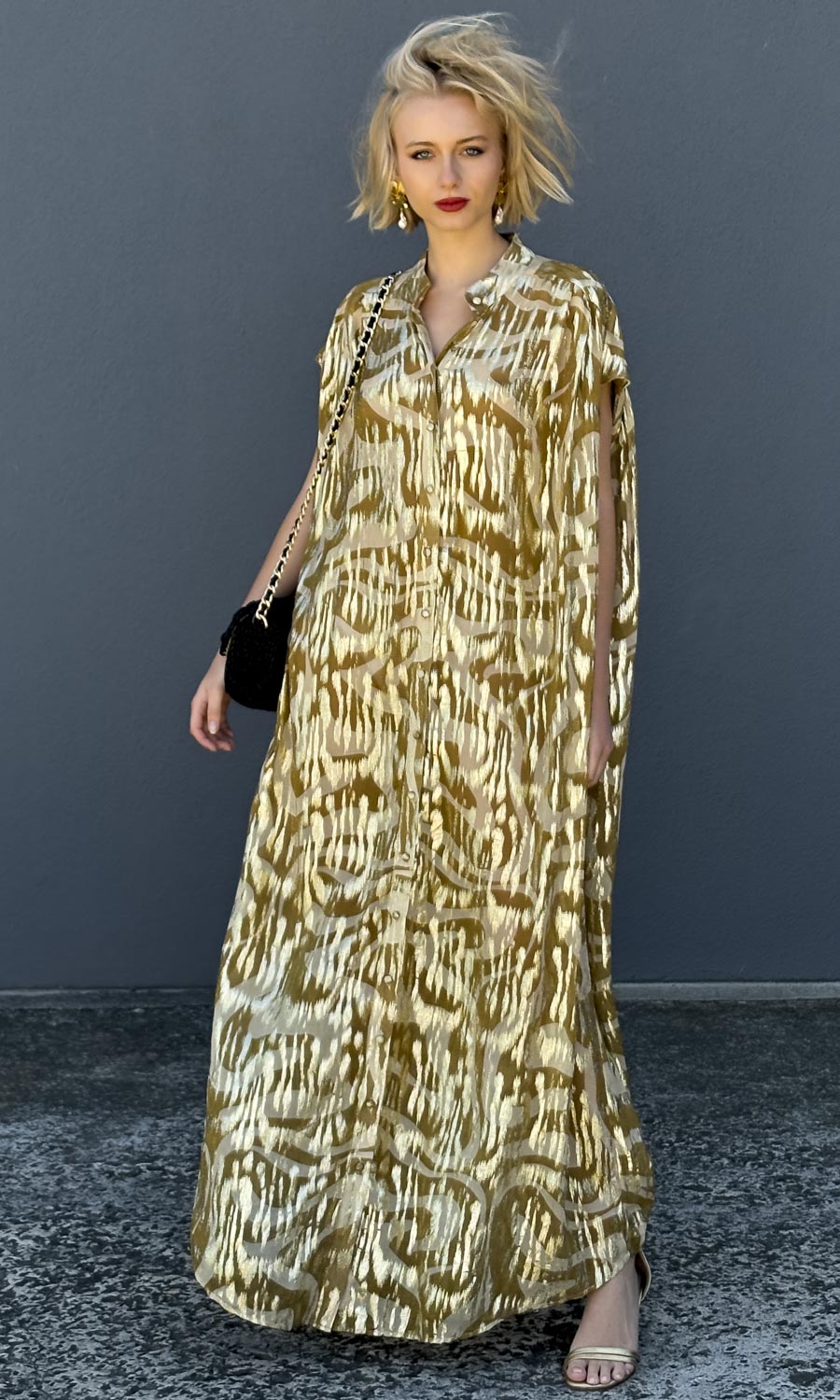 HOSS Cormac Maxi Dress - Gold Swirl