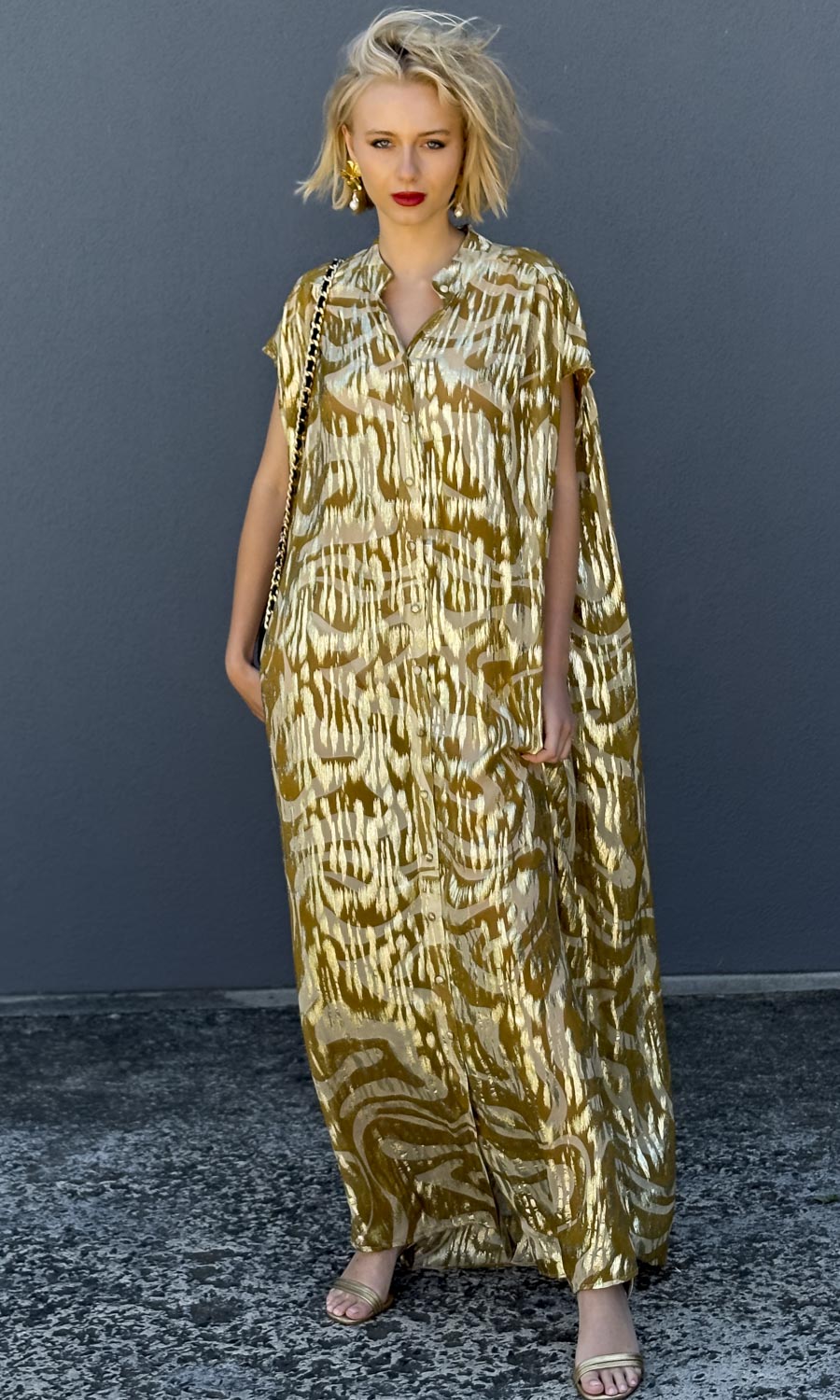 HOSS Cormac Maxi Dress - Gold Swirl