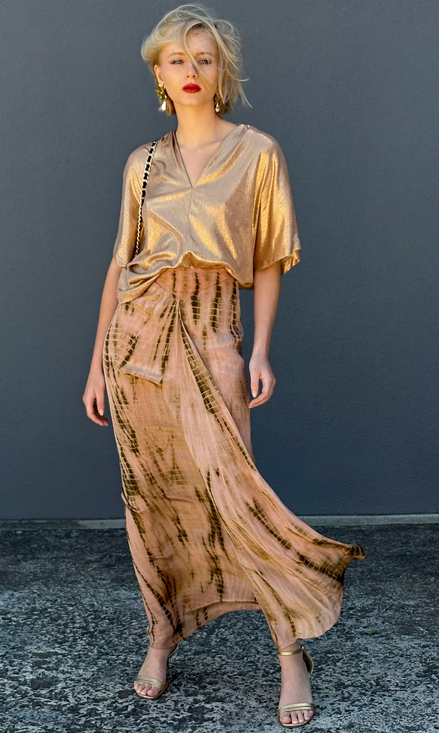 hoss Cristo Top - Gold Lamé