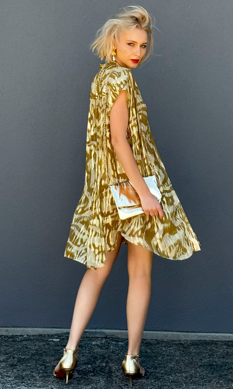 HOSS Cormac Dress - Gold Swirl
