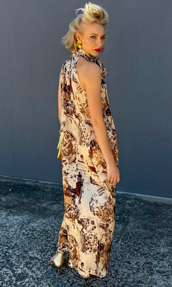 hoss Montreal Maxi Halter Dress - Vintage Golds