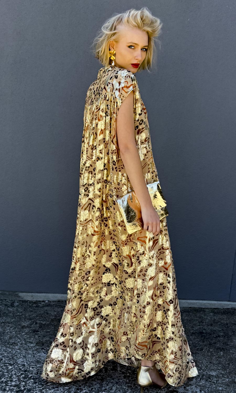 HOSS Cormac Maxi Dress - Gold / RUST 10 HOSS Cormac Maxi Dress - Gold / RUST 10