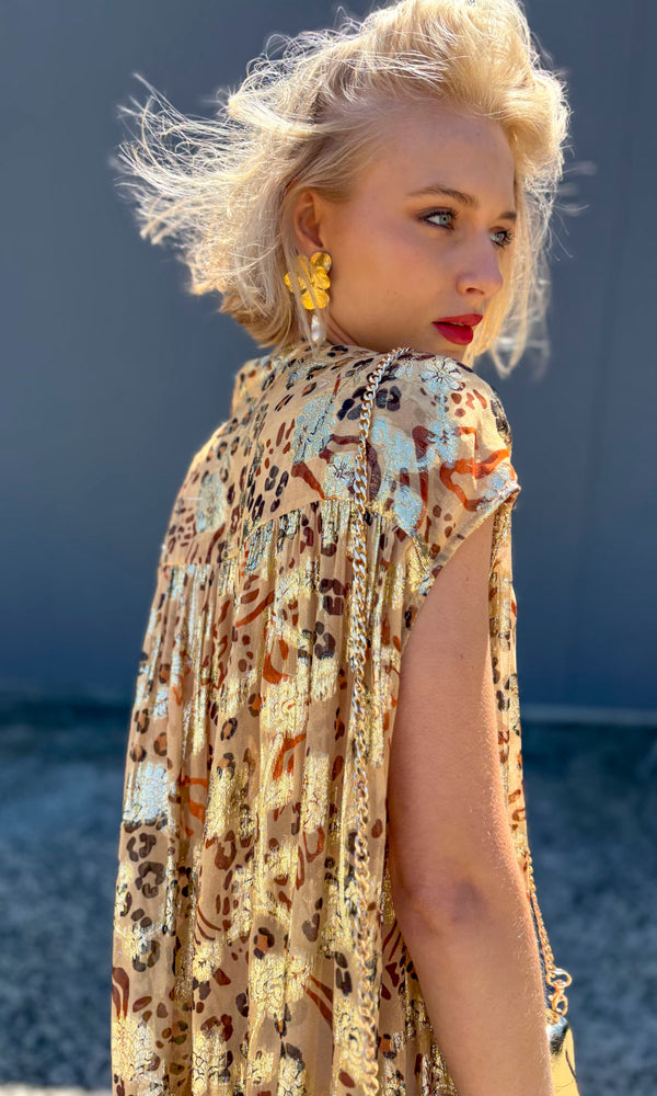 HOSS Cormac Maxi Dress - Gold / RUST - hoss