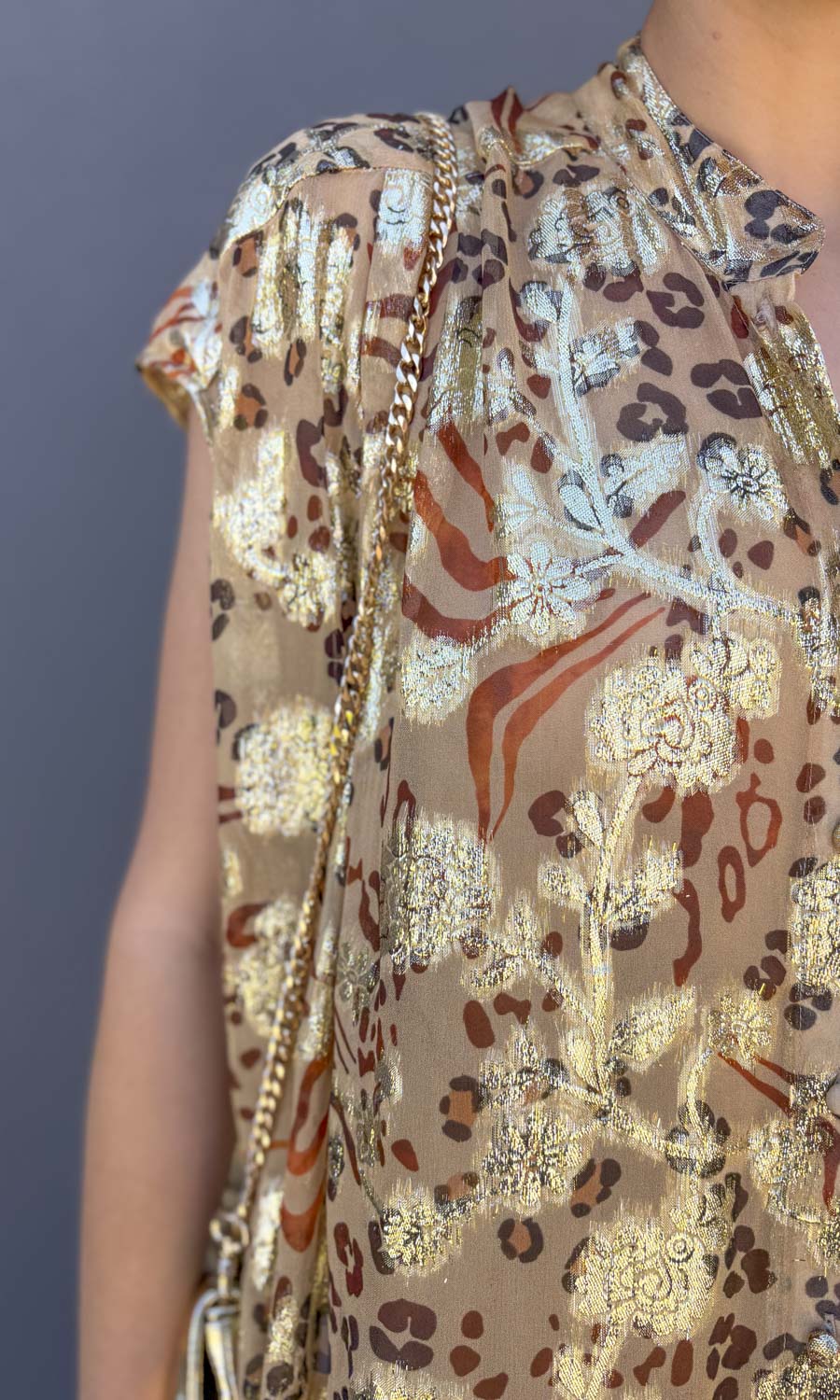 HOSS Cormac Maxi Dress - Gold  / Rust