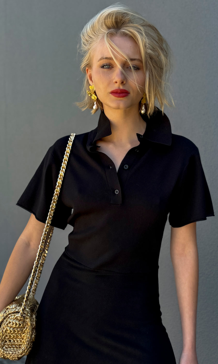 Second Female Little Black Knitted Dress