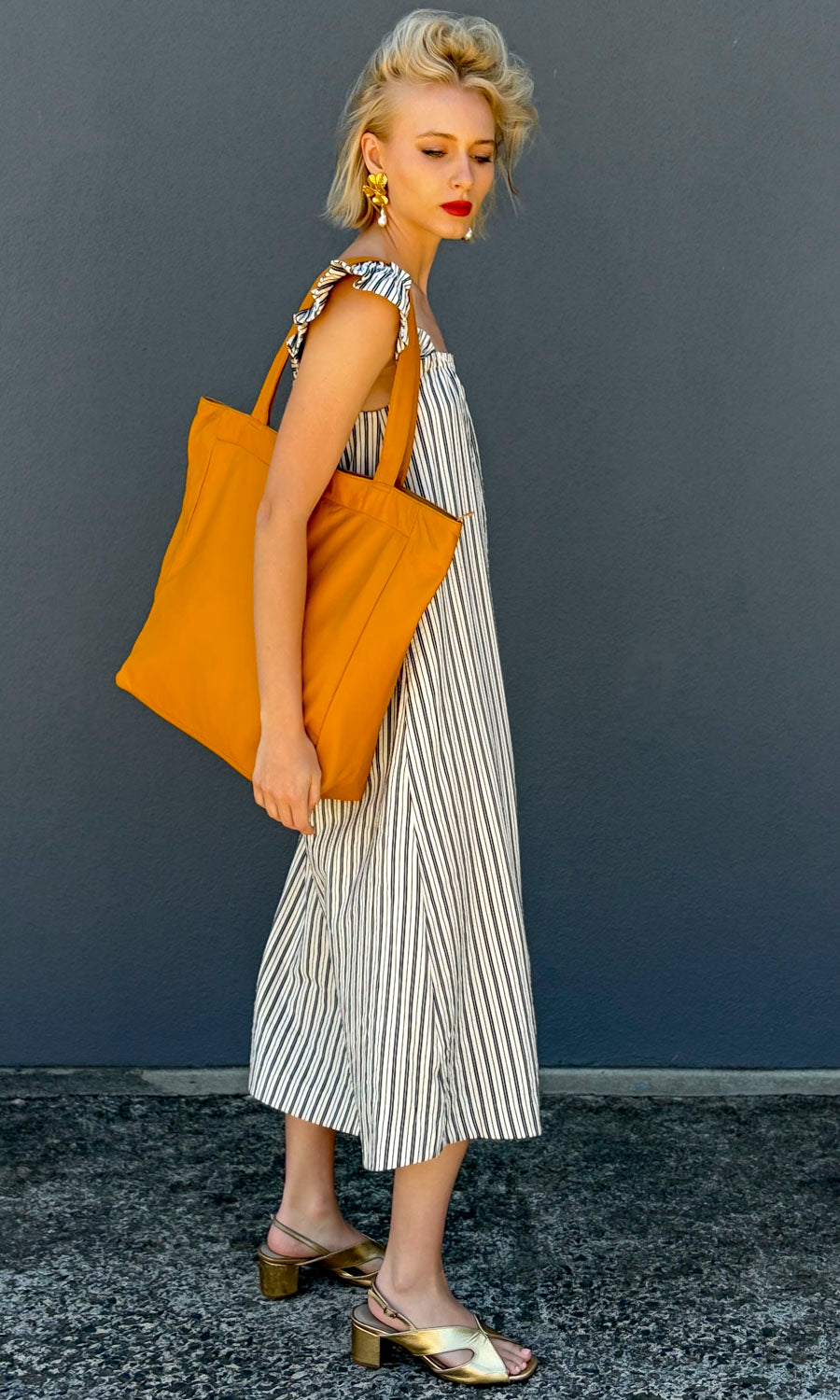 HOSS Leather Parker Tote - Orange