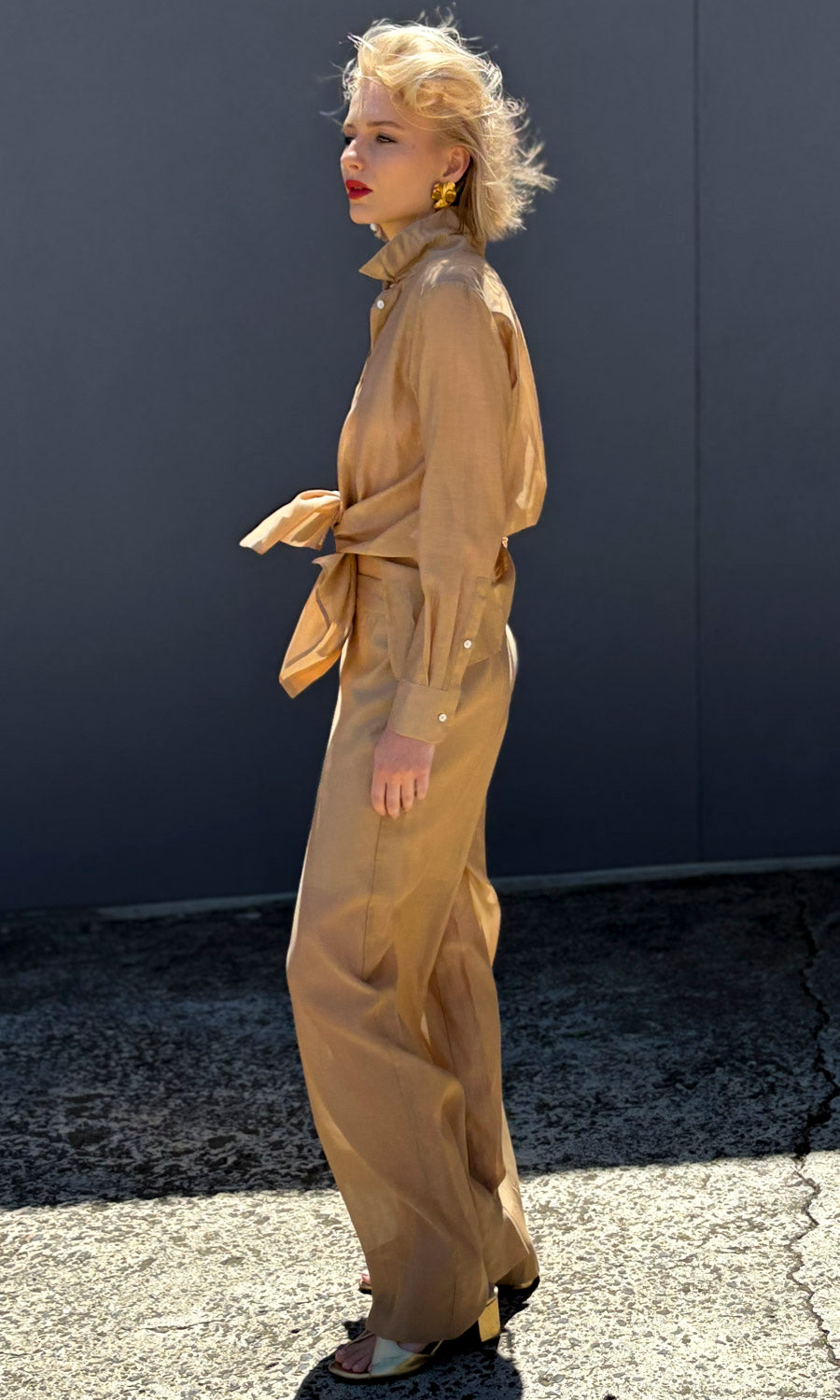 Marella Circe Shirt - Gold Silk Voile