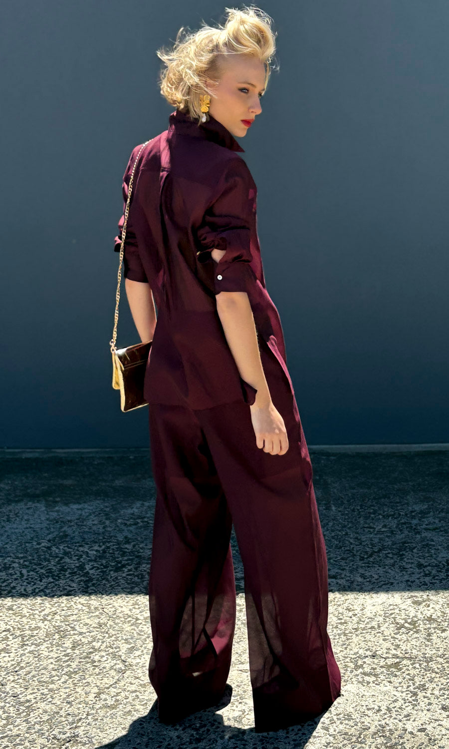 Marella Circe Shirt - Burgundy Silk Voile