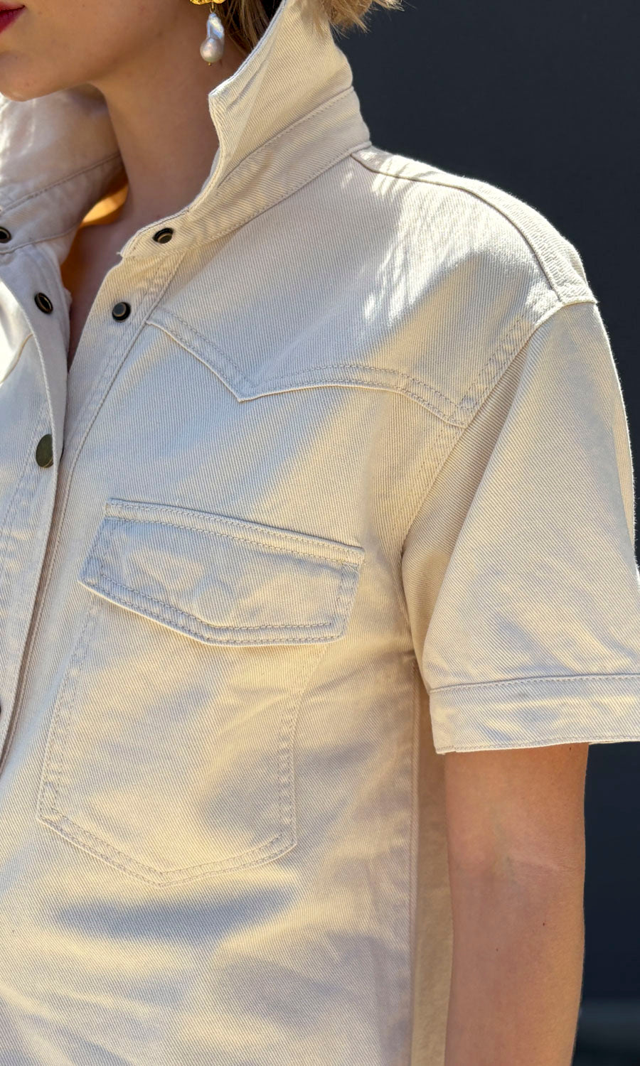 Sofia Irina Denim Shirt - Milk Denim