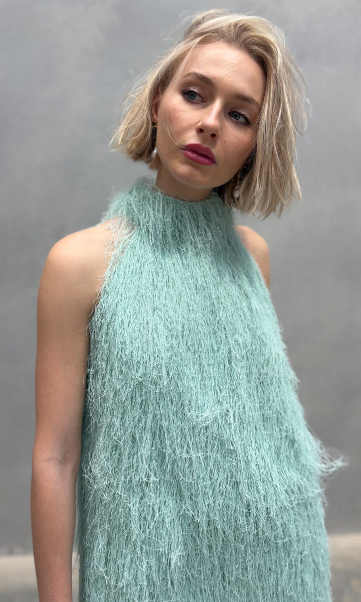 hoss Medina  Dress - Mint Fringe