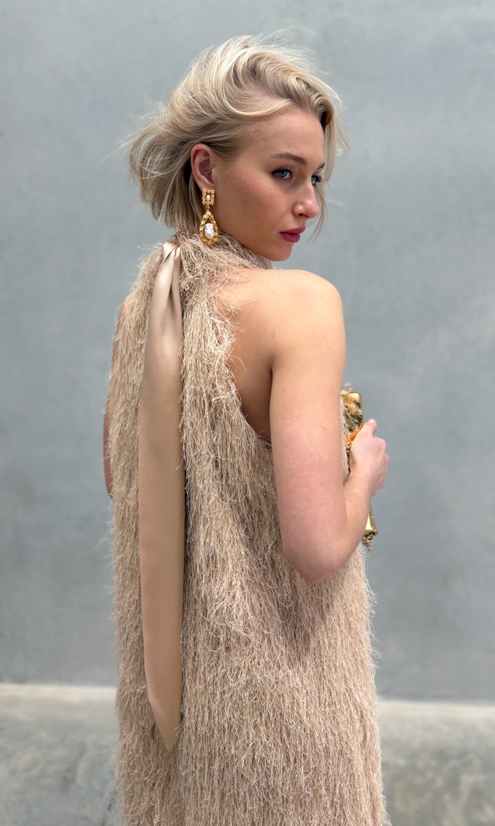 hoss Medina Dress - Blush Fringe