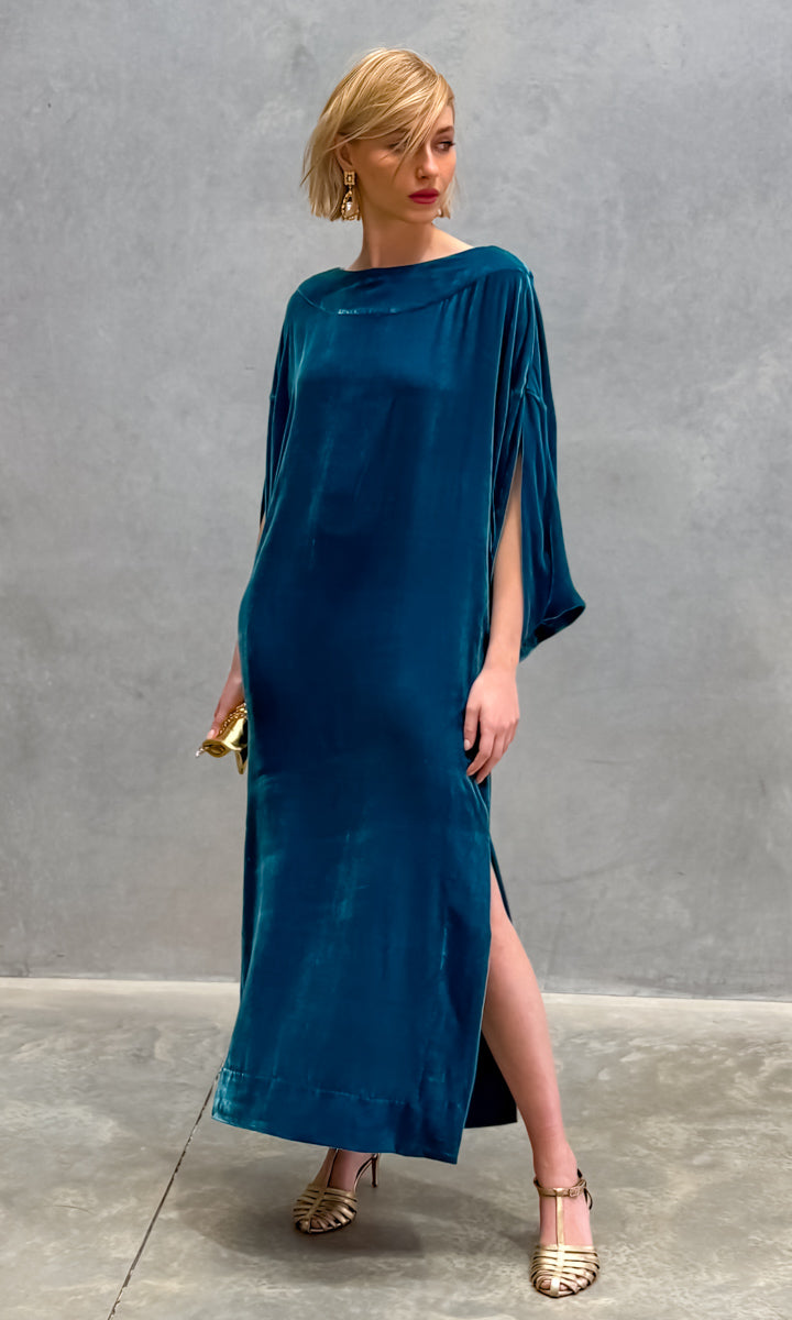 hoss Romulus Maxi Dress - Capri Blue Velvet