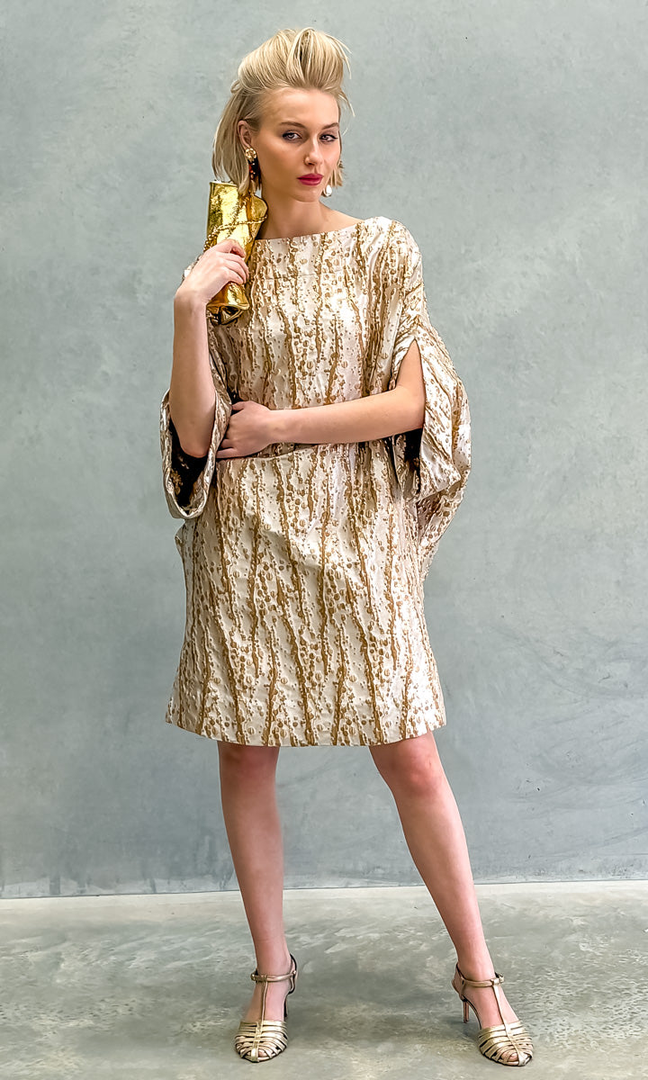 hoss  Romulus Brocade Wheat Cocktail Dress